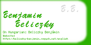 benjamin beliczky business card